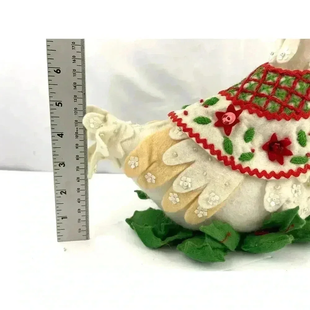VTG Handmade Holiday Felt Duck‎ Christmas Sequined Beaded 11